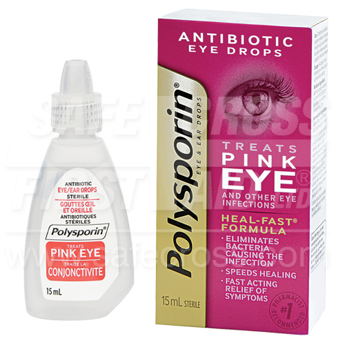 LevittSafety Drops, Polysporin, Pink Eye Drops, 15ml,